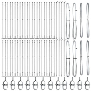 Palo della recinzione Altro 52 pcs Argento 3.2 x 3.2 x 88.5 cm 3350270