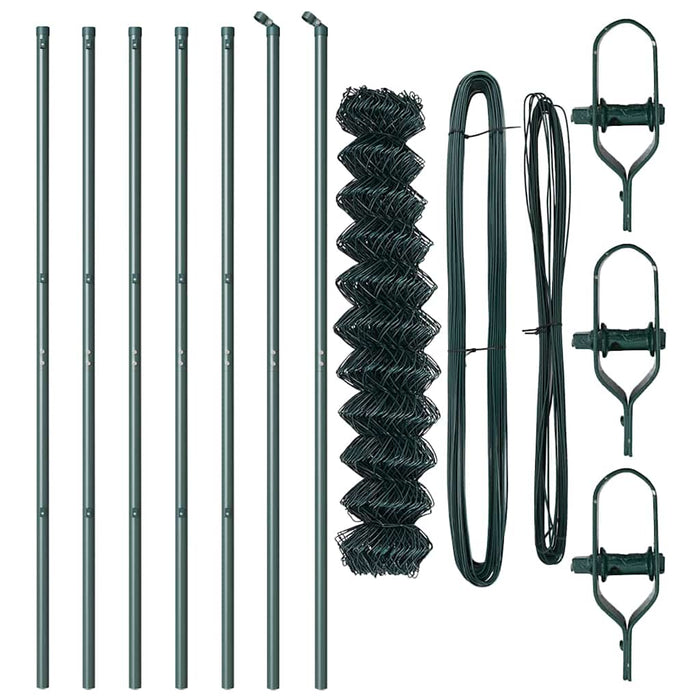 Recinzione a maglie con posti Verde 1.4 x 10 m Acciaio 3351071