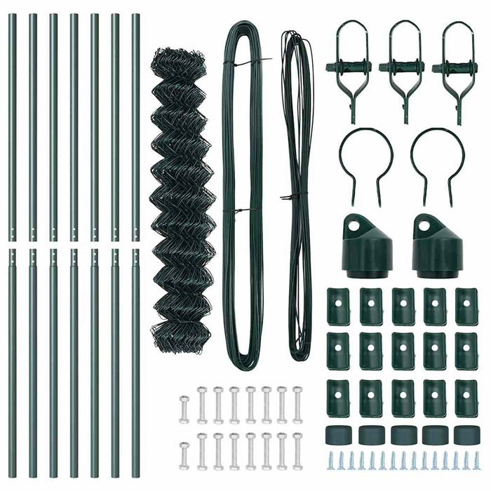 Recinzione a maglie con posti Verde 1.4 x 10 m Acciaio 3351071