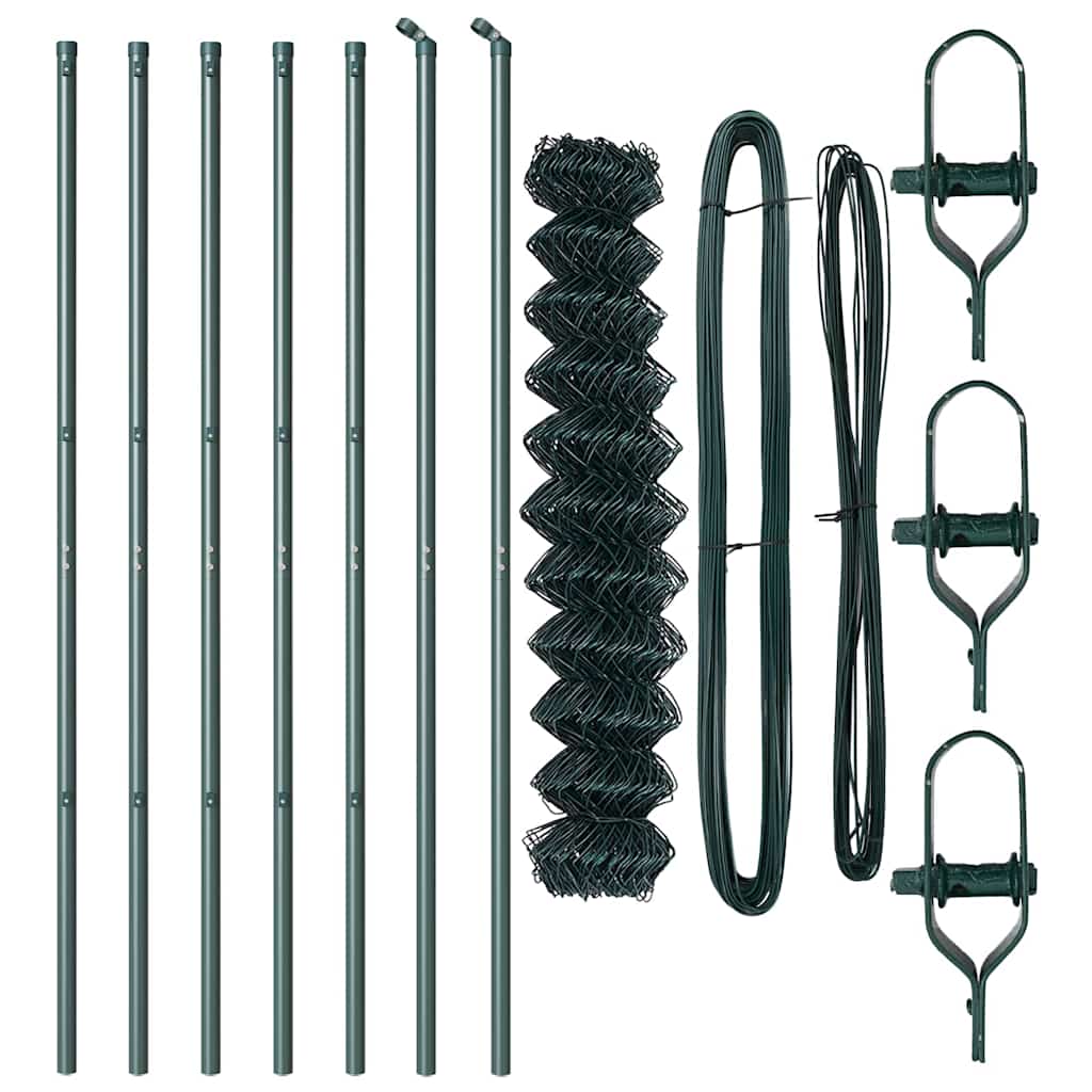 Recinzione a maglie con posti Verde 1.4 x 10 m Acciaio 3351079