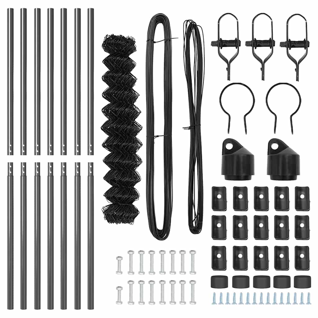 Recinzione a maglie con posti Grigio 1 x 10 m Acciaio 3351097