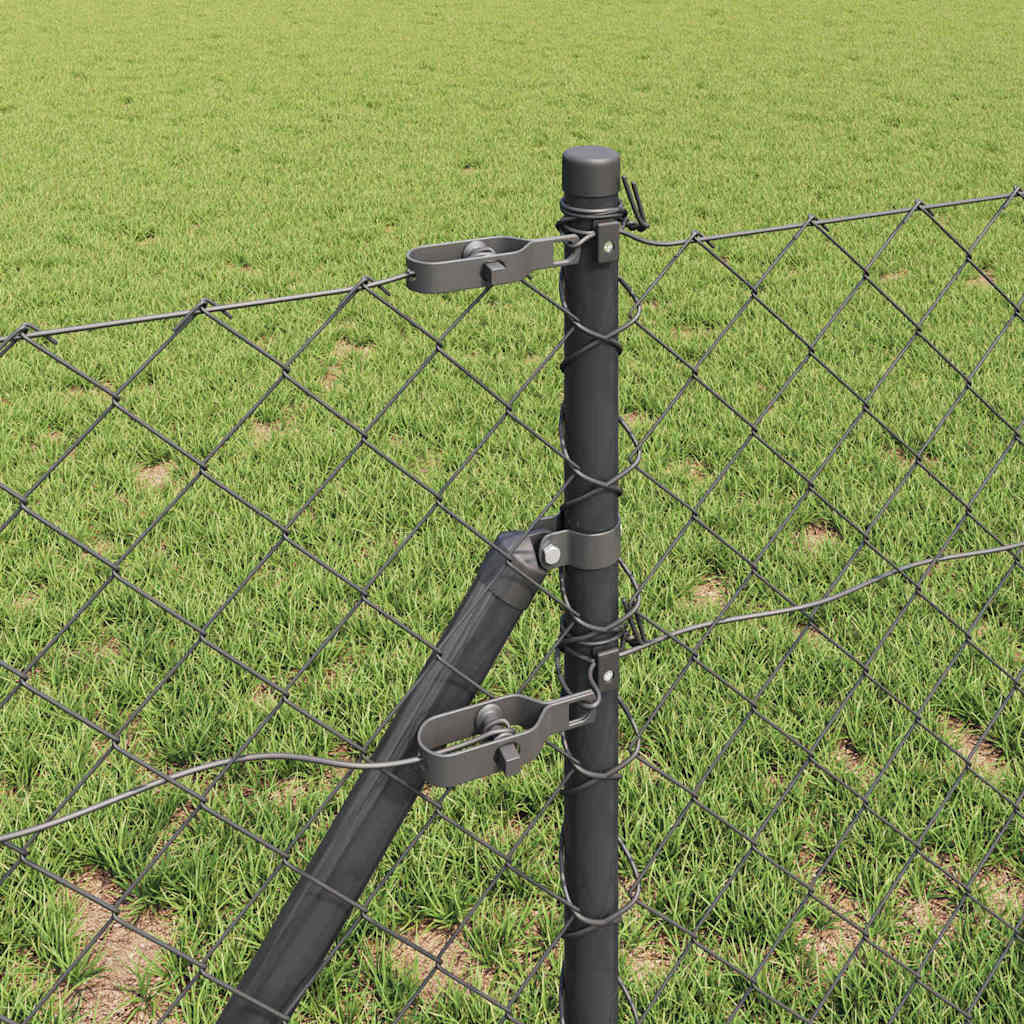 Recinzione a maglie con posti Grigio 0.8 x 25 m Acciaio 3351116