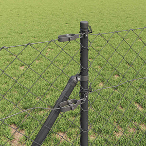 Recinzione a maglie con posti Grigio 0.8 x 25 m Acciaio 3351116