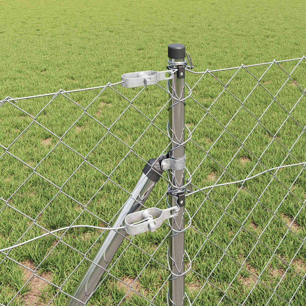 Recinzione a maglie con posti Argento 0.8 x 10 m Acciaio 3351132