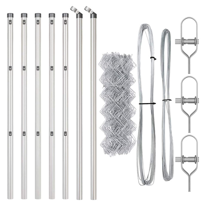 Recinzione a maglie con posti Argento 0.8 x 10 m Acciaio 3351132