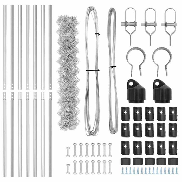Recinzione a maglie con posti Argento 1 x 10 m Acciaio 3351133