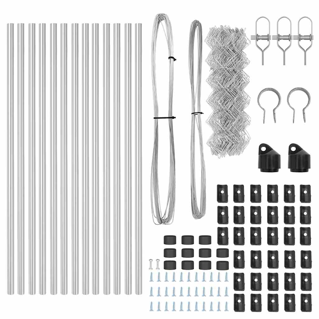 Recinzione a maglie con posti Argento 0.6 x 25 m Acciaio 3351139