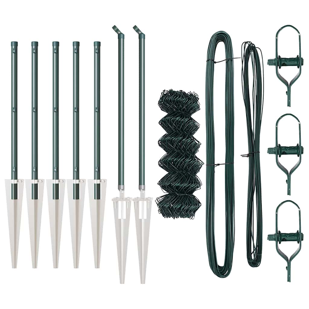 Recinzione a maglie con posti Verde 0.6 x 10 m Acciaio 3351147