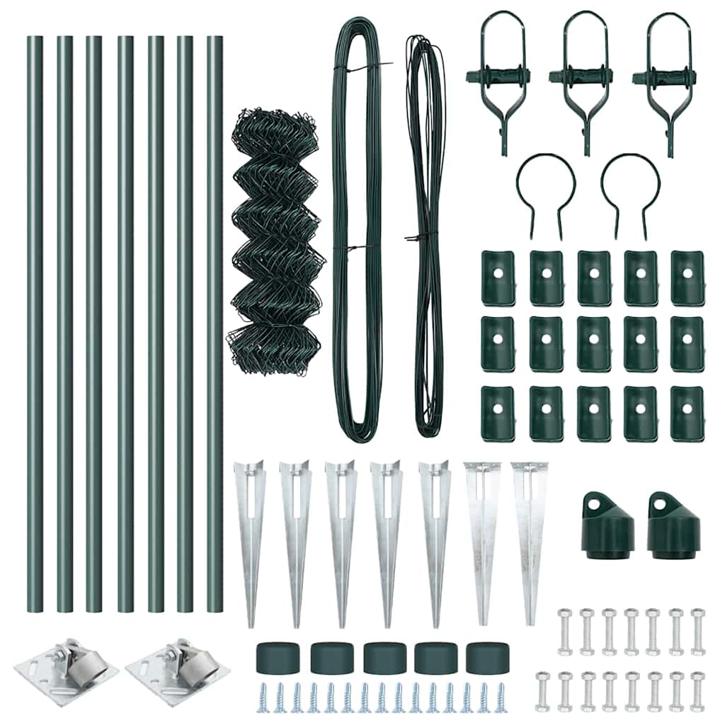 Recinzione a maglie con posti Verde 0.6 x 10 m Acciaio 3351147