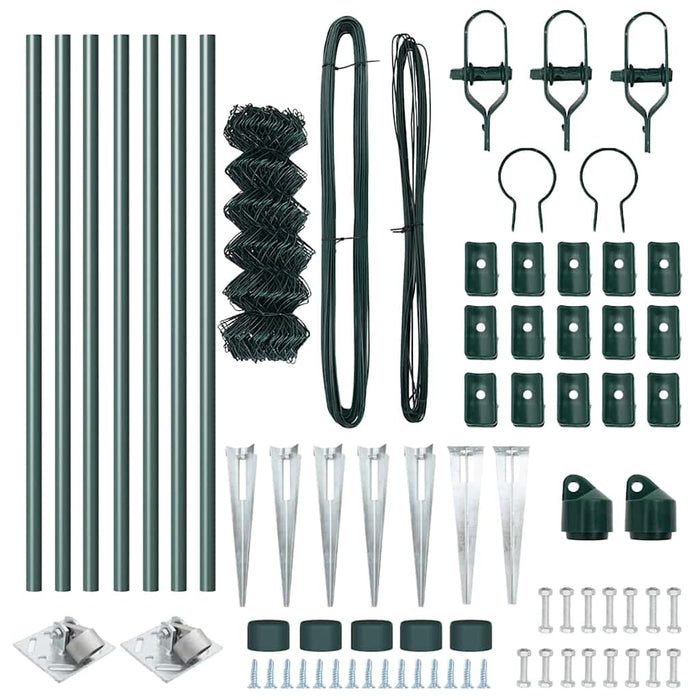 Recinzione a maglie con posti Verde 0.6 x 10 m Acciaio 3351147