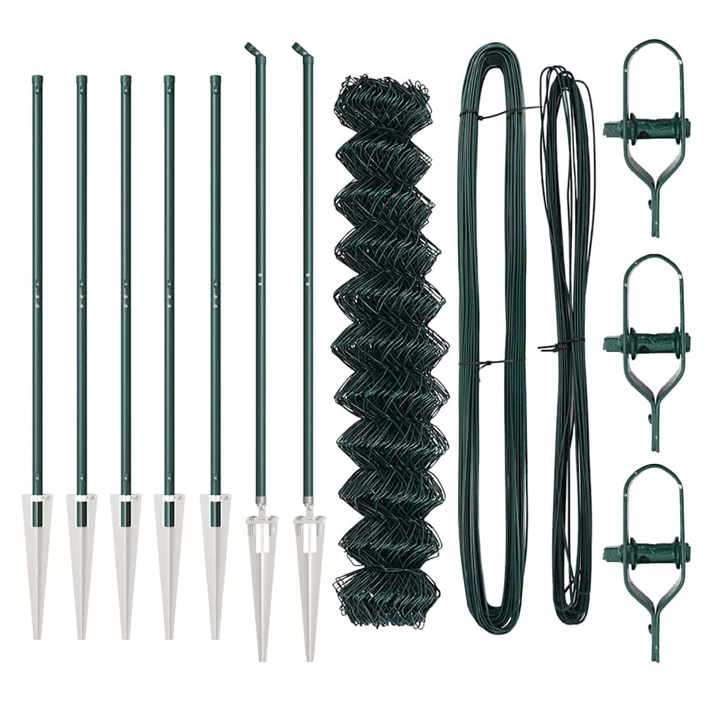 Recinzione a maglie con posti Verde 1.2 x 10 m Acciaio 3351150