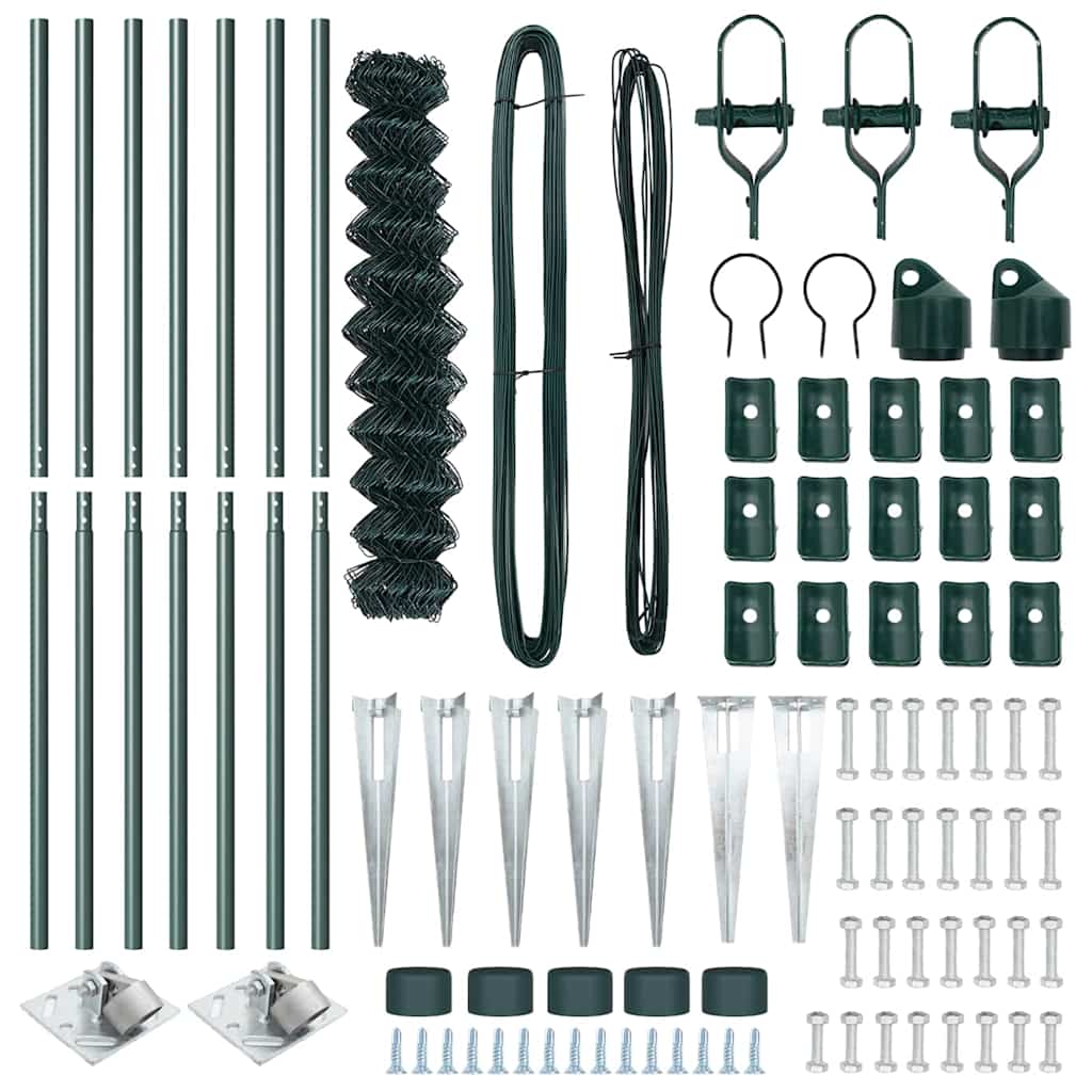 Recinzione a maglie con posti Verde 1.2 x 10 m Acciaio 3351150