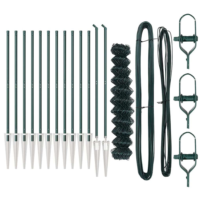 Recinzione a maglie con posti Verde 1 x 25 m Acciaio 3351169