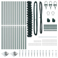 Recinzione a maglie con posti Verde 1.5 x 25 m Acciaio 3351172