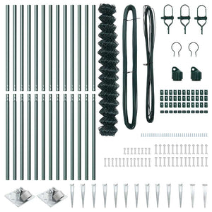 Recinzione a maglie con posti Verde 1.5 x 25 m Acciaio 3351172