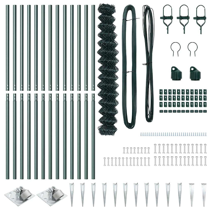 Recinzione a maglie con posti Verde 1.5 x 25 m Acciaio 3351172