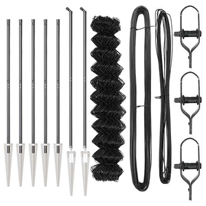 Recinzione a maglie con posti Grigio 1.4 x 10 m Acciaio 3351187