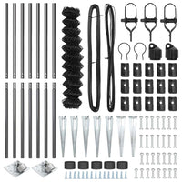 Recinzione a maglie con posti Grigio 1.4 x 10 m Acciaio 3351187