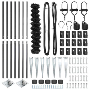 Recinzione a maglie con posti Grigio 1.4 x 10 m Acciaio 3351187