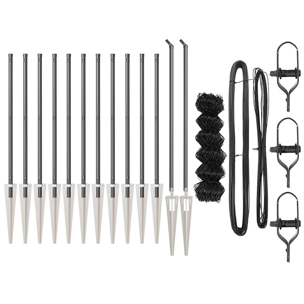 Recinzione a maglie con posti Grigio 0.4 x 25 m Acciaio 3351190