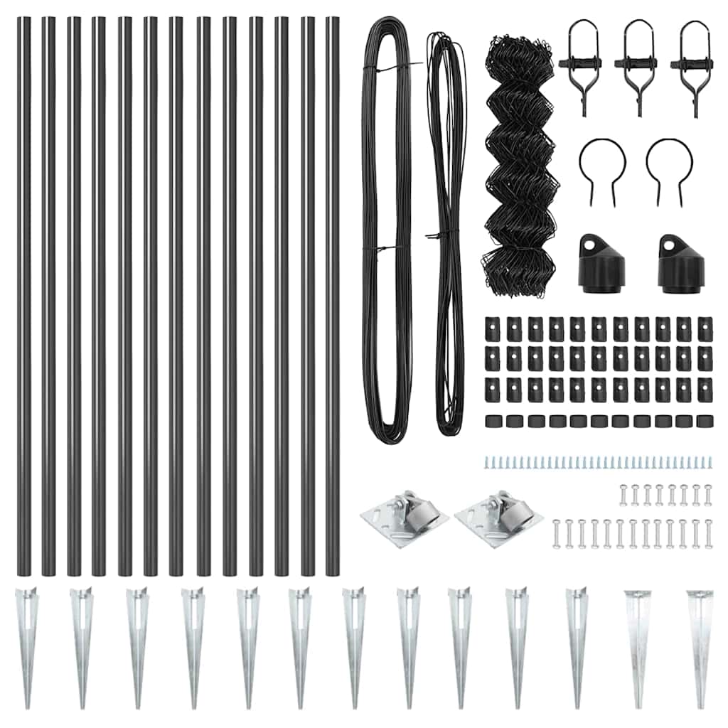 Recinzione a maglie con posti Grigio 0.4 x 25 m Acciaio 3351190