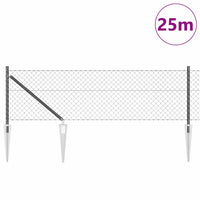Recinzione a maglie con posti Grigio 0.4 x 25 m Acciaio 3351190