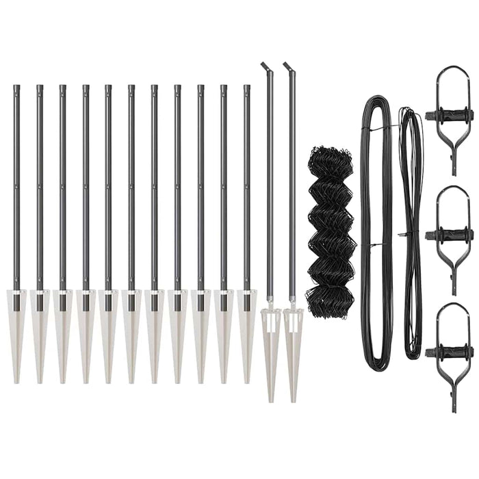 Recinzione a maglie con posti Grigio 0.4 x 25 m Acciaio 3351194