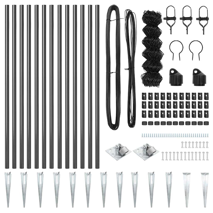 Recinzione a maglie con posti Grigio 0.6 x 25 m Acciaio 3351195