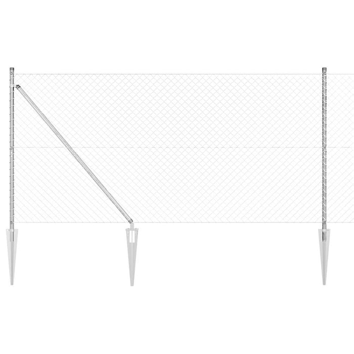 Set di pali del recinto Argento 10 x 1.2 m Acciaio zincato 3351206