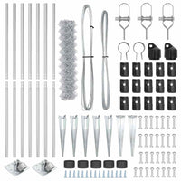 Set di pali del recinto Argento 10 x 1.2 m Acciaio zincato 3351206