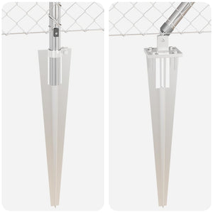 Set di pali del recinto Argento 10 x 1.4 m Acciaio zincato 3351207