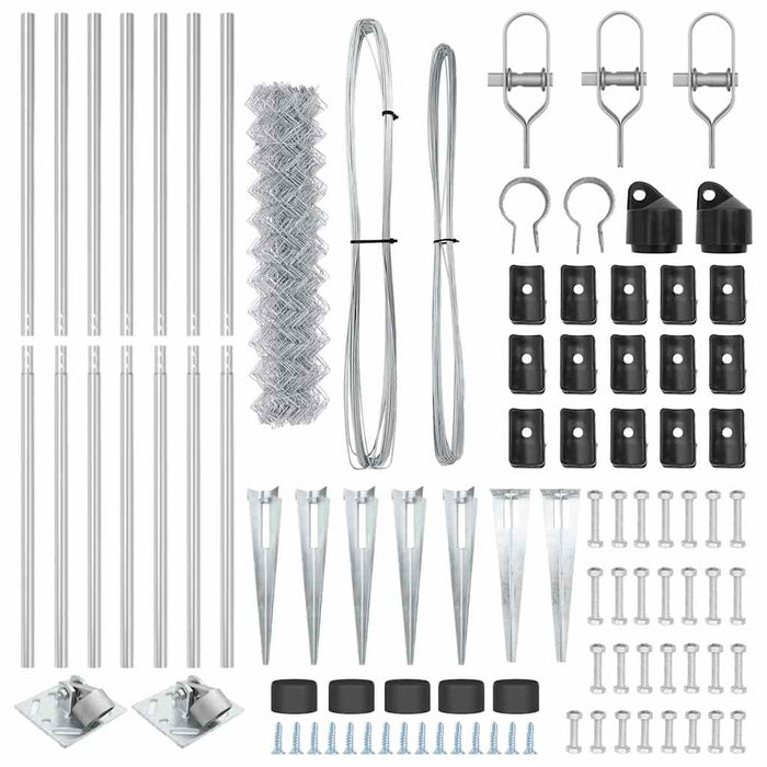Set di pali del recinto Argento 10 x 1.4 m Acciaio zincato 3351207