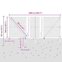 Set di pali del recinto Argento 10 x 1.4 m Acciaio zincato 3351207