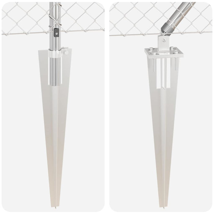 Set di pali del recinto Argento 10 x 1 m Acciaio zincato 3351213