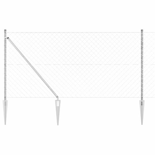 Set di pali del recinto Argento 10 x 1 m Acciaio zincato 3351213