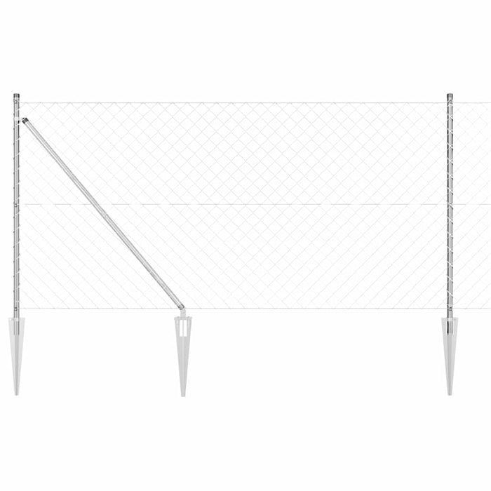 Set di pali del recinto Argento 10 x 1 m Acciaio zincato 3351213