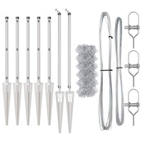 Set di pali del recinto Argento 10 x 1 m Acciaio zincato 3351213