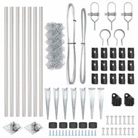 Set di pali del recinto Argento 10 x 1 m Acciaio zincato 3351213