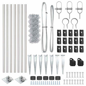 Set di pali del recinto Argento 10 x 1 m Acciaio zincato 3351213