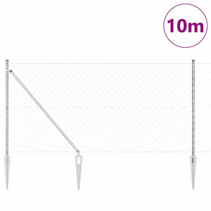 Set di pali del recinto Argento 10 x 1 m Acciaio zincato 3351213