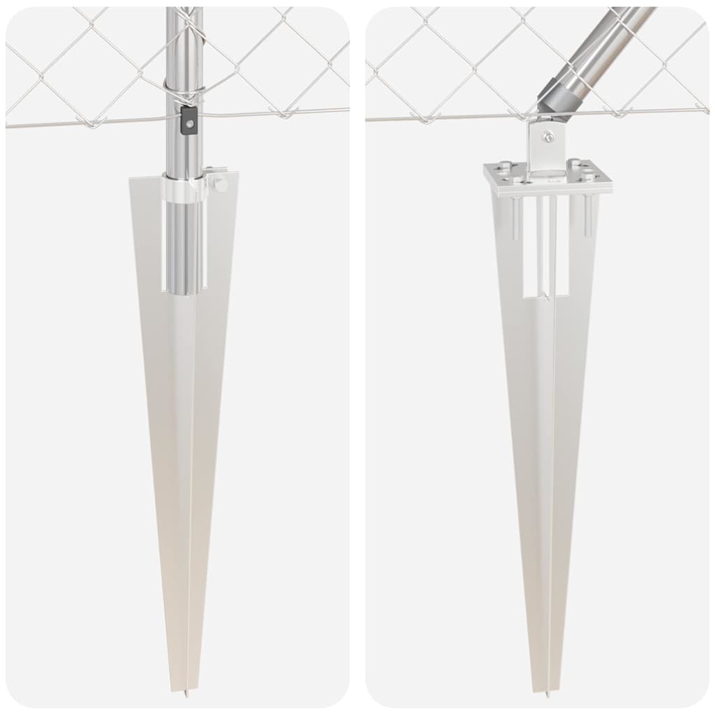 Set di pali del recinto Argento 10 m x 1.2 m Acciaio zincato 3351214