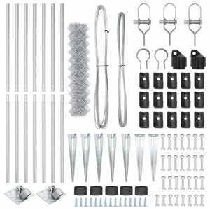 Set di pali del recinto Argento 10 m x 1.2 m Acciaio zincato 3351214