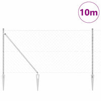 Set di pali del recinto Argento 10 m x 1.2 m Acciaio zincato 3351214