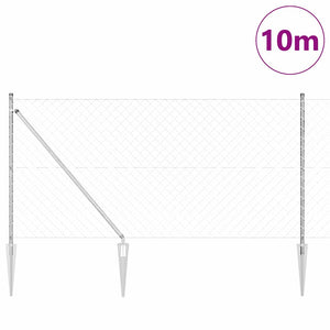 Set di pali del recinto Argento 10 m x 1.2 m Acciaio zincato 3351214