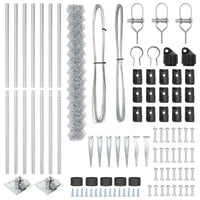 Set di pali del recinto Argento Nero 10x1.5m 3351216