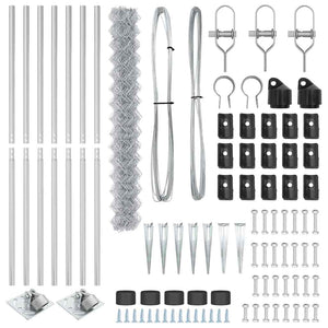 Set di pali del recinto Argento Nero 10x1.5m 3351216