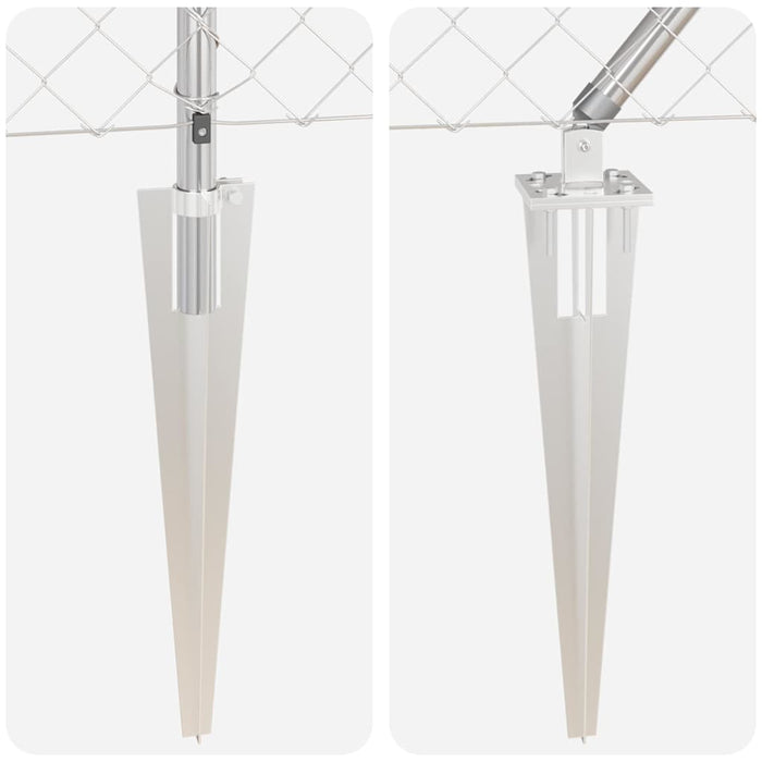 Set di pali del recinto Argento 25 x 0.4 m Acciaio zincato 3351221