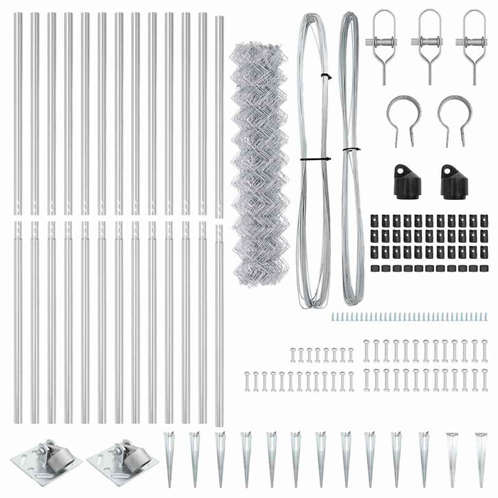 Set di pali del recinto Argento 25 x 1,2 m Acciaio zincato 3351225