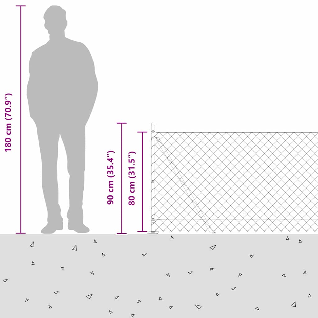 Set di pali del recinto Argento 10 x 0.8 m Acciaio zincato 3351236