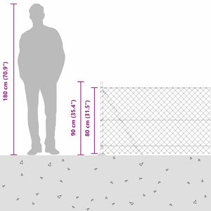 Set di pali del recinto Argento 10 x 0.8 m Acciaio zincato 3351236